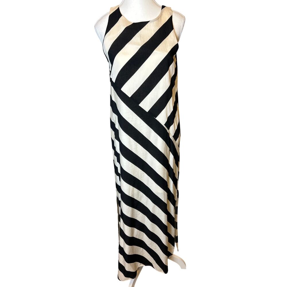 COMPANIA FANTASTICA | Black/Cream Maxi Sheath Dress | Small